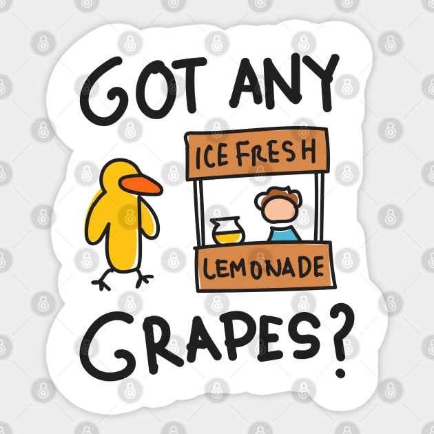 Duck Song Got Any Grapes? Kids Funny Sticker by Clawmarks